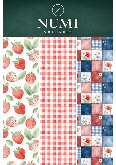 Balmumu Gıda Saklama Bezleri Premium 3 Lü Set 30 30 Cm - Strawberry Cottage Serisi Çok  Renkli