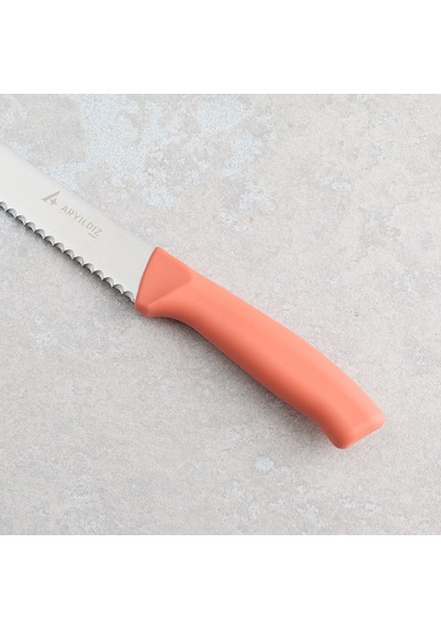 Aryıldız Rexa Tırtıklı Ekmek Bıçak Turuncu 19 Cm Renkli