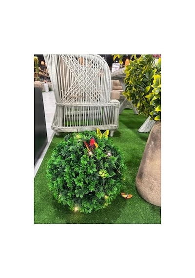 Top Şimşir Yapay Çiçek, Yapay Ağaç Dekorasyon Bitkisi, 35 Cm Çap, Yeşil Diğer