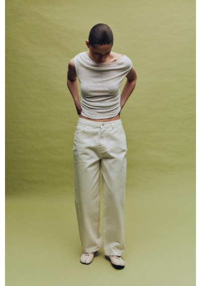 Defacto Baggy Fıt Normal Bel Standart Boy Gabardin Pantolon G9893ax26spwt84 Beyaz-wt84
