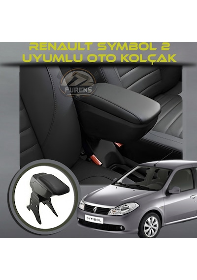 Renault Symbol 2008 2012 Uyumlu Kol Dayama Ve Kolçak Sürgülü Bardaklıklı Ayarlanabilir Siyah Deri
