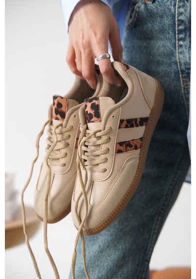 Daxtors Garantili Agnus Günlük Ortopedik Kadın Sneaker Spor Ayakkabı Leopar