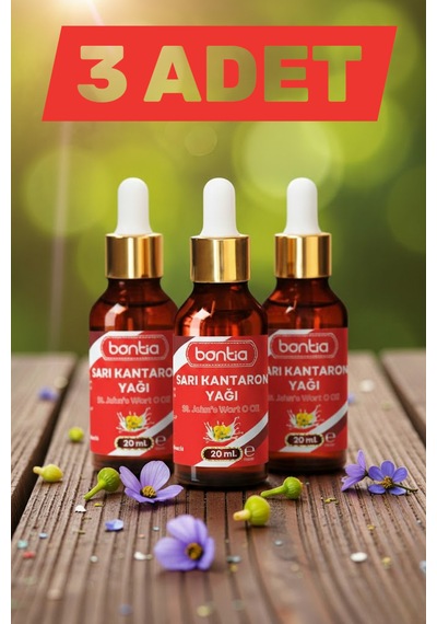 Sarı Kantaron Yağı 3x20 Ml Zeytinyağı Maserasyon, Eklem & Kas , Yara Tahriş  60 ML