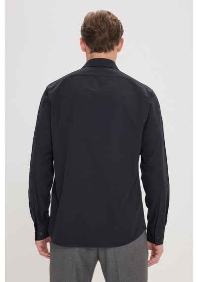 AC&Co / Altınyıldız Classics Erkek Sıyah Comfort Fit Geniş Kesim Klasik Yaka Pamuklu Rahat Armürlü Gömlek Siyah AC&Co / Altınyıldız Classics Erkek Sıyah Comfort Fit Geniş Kesim Klasik Yaka Pamuklu Rahat Armürlü Gömlek Siyah