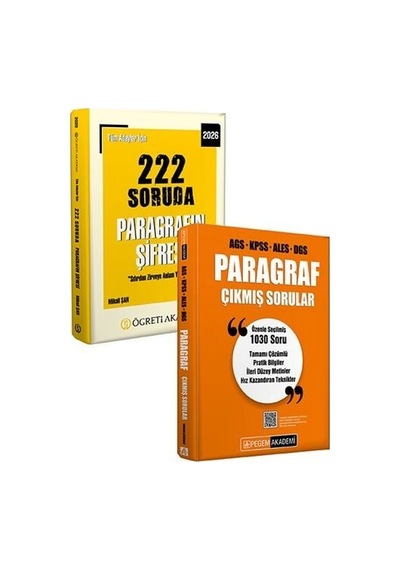 Pegem + Öğreti Kpss Meb-ags Ales Dgs Paragraf Çıkmış Sorular + Soru Bankası 2 Li Set Pegem + Öğreti Akademi Yayınları