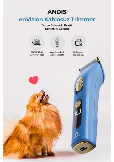 Andis Envision Şarjlı Kedi Köpek Tıraş Makinesi - Pati Altı Ve Hijyen Tıraşı İçin Uygun