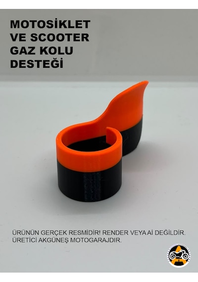 Motosiklet El Gazı Bilek Rahatlatıcı Siyah Gaz Kolu Tutucu Hız Sabitleyici Gaz Kelepçesi Turuncu