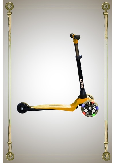 Scooter Yeni Leddy 3tekerli Led Işıklı 2+yaş 50kğ Taşıma Kapasiteli 3kademe Direksiyon Turuncu