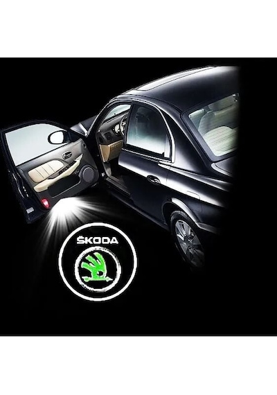 Autogp Skoda Süper B Kapı Altı Işık Lazer Led Logo Hoşgeldin Aydınlatma 1 Çift/kutu