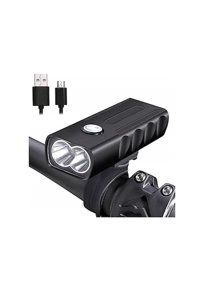 Havana 1000 Lümen Usb Şarjlı Bisiklet Ön Far Işık Fener Siyah