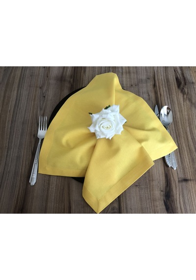 Sarı Kumaş Peçete 6 Adet 40x40 Cm Çok Renkli