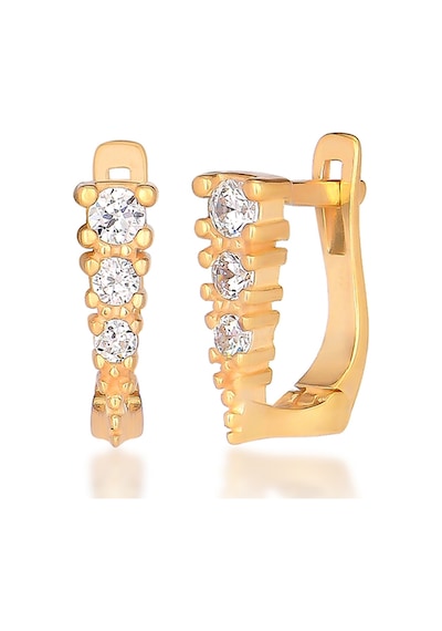 Emılıano Jewellery 925 Ayar Gümüş 3 Taşlı Küpe Gold - Gümüş