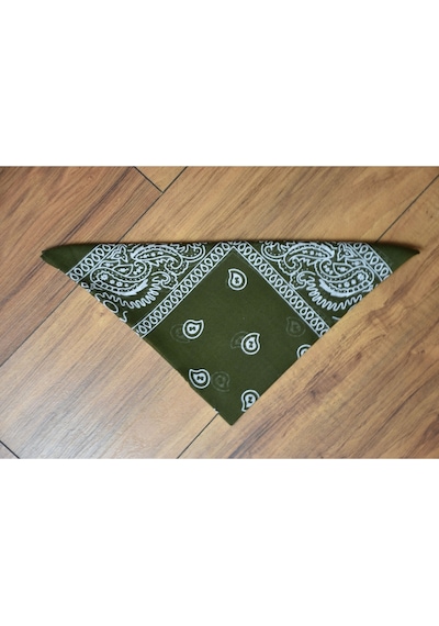 5 Al 4 Öde %100 Pamuk Unisex Etnik Desenli Bandana Haki