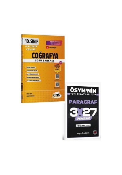 Ens 2027 10. Sınıf Coğrafya Etkinlikli Soru Bankası+ Evp Akademi Paragraf