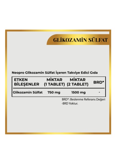 Neopro Glikozamin Sülfat 1500 Mg 60 Tablet Takviye Edici Gıda
