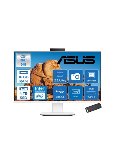 Asus V440VAK-C716512W0DF05 Core 7 240H 16 GB 4 TB SSD 23.8" Free Dos AIO Masaüstü Bilgisayar