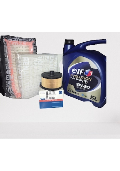 Elf Evolution Full-Tech FE 5W-30 Motor Yağı 5 L + Clio 4 0.9 Tce Yağ Bakım Seti