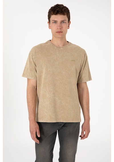 U.S. Polo Assn. Erkek Comfort Fit Bisiklet Yaka Haki Yıkamalı Tişört 50306878-VR027