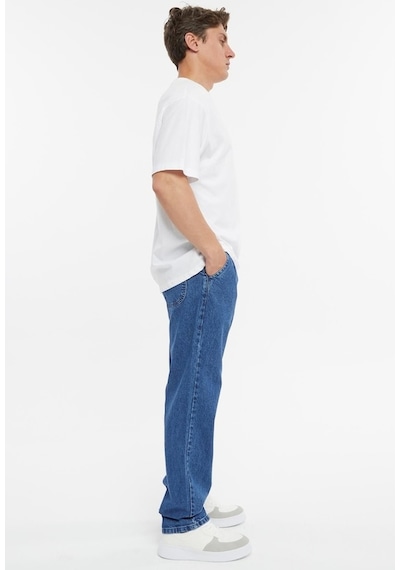 Baggy Fit Jean Neo Pileli Yüksek Bel Bol Kesim Kot Pantolon C354 001