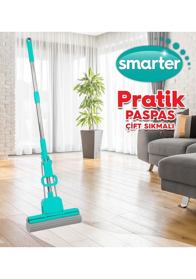 Smarter Pratik Paspas Çift Sıkmalı Yeşil + Yedek Smarter Pratik Paspas Çift Sıkmalı Yeşil + Yedek