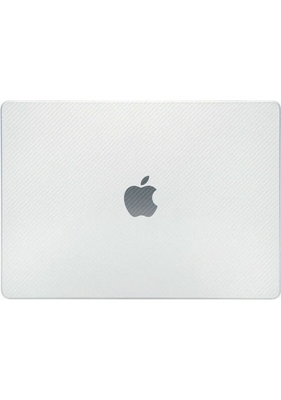 Arabulalaca Apple Uyumlu MacBook Pro 14 A2779 2023 Karbon Desenli Kılıf Beyaz