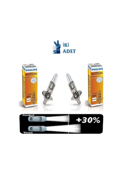 Philips Uyumlu H1 +%30 Fazla Işık (2 Adet )12v 55w Standart Ampul 12258