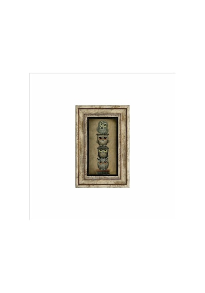 Sevimli Baykuşlar Baskılı Taş Tablo 20x30