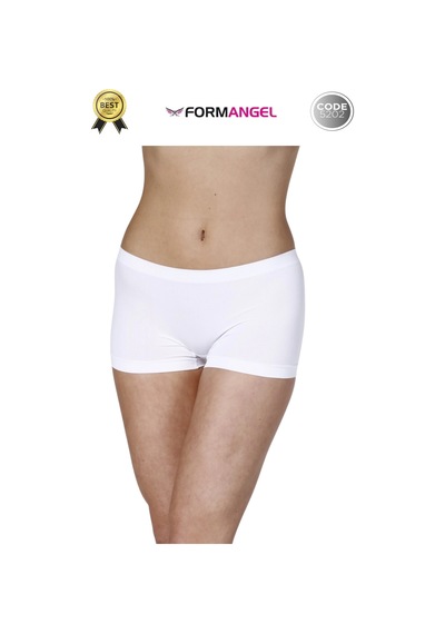 Kadınboxer Toparlayıcı Şekillendirici Seamless Kaymaz Kadın Dikişsiz Boxer İç Çamaşırı - 3 Adet Beyaz