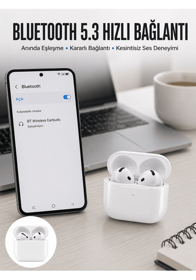 Kablosuz Bluetooth Kulaklık Tws Anc Özelliği Yüksek Ses Kaliteli Yeni Nesil Belirtilmemis