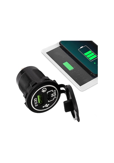 Ic-266c-5 Usb3.0 + Type-c Pano Tipi Çakmaklık Soketi 12-24v