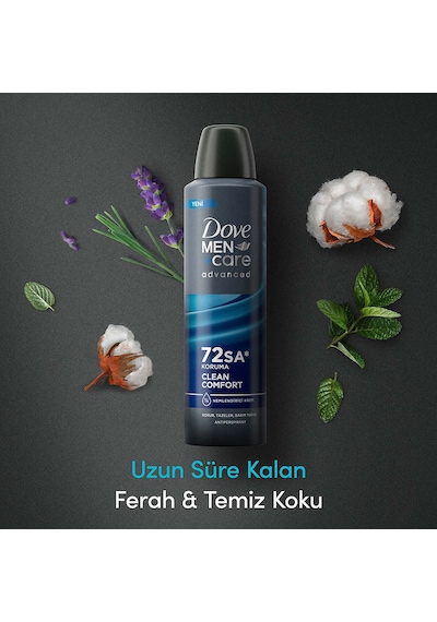 Dove Men +care Erkek Deodorant Clean Comfort 72 Saat Koruma 150 Ml + Clean Comfort Duş Jeli 400 Ml