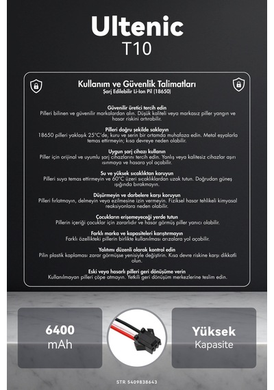 Ultenic T10 6400mah Robot Süpürge Bataryası G.g