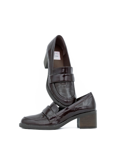 Tuna Hakiki Deri Kalın Topuklu Klasik Kadın Ayakkabı - Z265971 Kahverengi