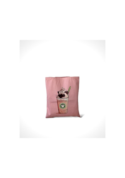 Toz Vintage Pembe Çift Taraf Desenli Coffe Bez Kol- Omuz Çanta