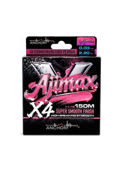 İp Örgü Misina - 4 Kat - Anchor Ajimax 4x - 150mt - Pembe - 0.03mm