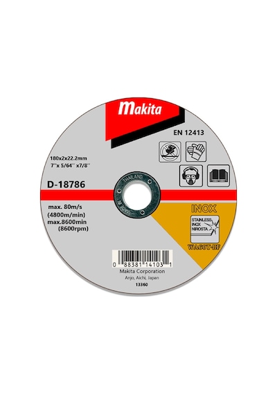 Makita İnce Düz İnox Krom Kesici Flex Taş 180x D-18786