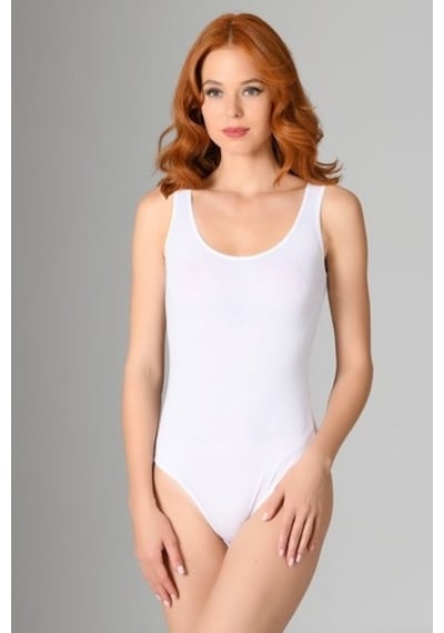 Nbb Kadın Beyaz Kalın Askılı Çıtçıtlı Body