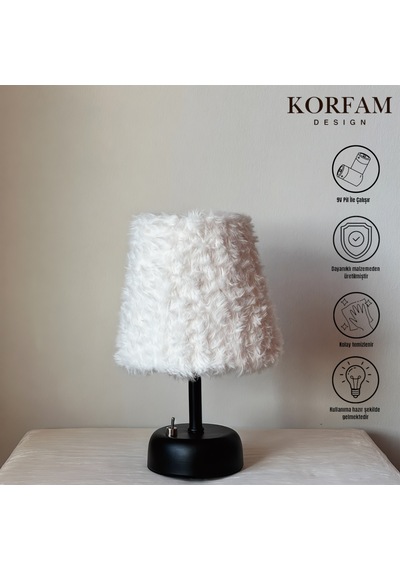 Beyaz Peluş Pilli Masa & Gece Lambası Çok Renkli 89700181