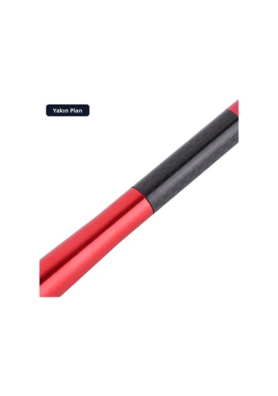Trobus Oto Anten Çubuğu Alüminyum Karbon Fiber Görünümlü 12 Cm Kırmızı