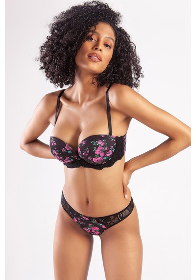 Etiler Collection Golshan Gardenia Balconette Heavy Push Up Bra, Siyah Konforlu Ve Şık Sütyen Çok renkli