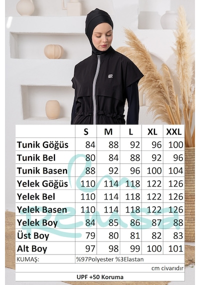 Adasea Uv Korumalı Spor Likra Bilek Geçirme Detay Yelekli Tam Kapalı Tesettür Mayo 1233 Siyah03 Adasea Uv Korumalı Spor Likra Bilek Geçirme Detay Yelekli Tam Kapalı Tesettür Mayo 1233 Siyah03