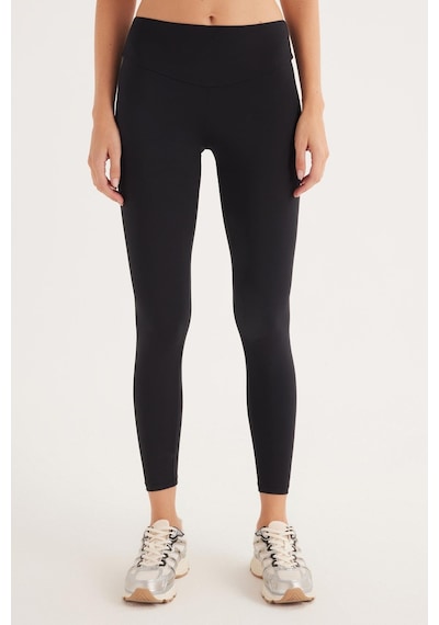 Tudors Kadın Süper Slim Beli Lastikli İnterlok Standart Boy Normal Siyah Tayt-33526 siyah