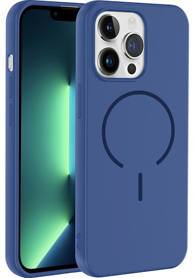 Apple Uyumlu iPhone 13 Pro Max Kılıf Magsafe Özellikli Premium Silikon Kapak Ryc/meta Lacivert