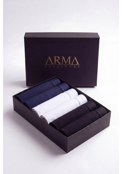 Astrid T Özel Seri Avantajlı Paket Çeyizlik Erkek Premium Bambu Renkli Boxer 6'lı 2 Siyah 2 Beyaz 2 Laci