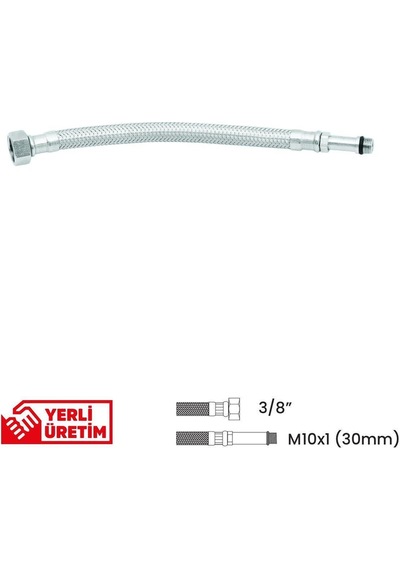 Bağlantı Hortumu 3/8' ' -m10x1 30mm 70 Cm
