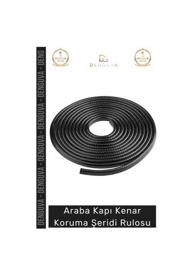 Fitilşerit Otomobil Kapı Kenar Metal Klipsli Kauçuk Esnek Darbe Çizilme Koruma Fitil Şeridi Rulosu