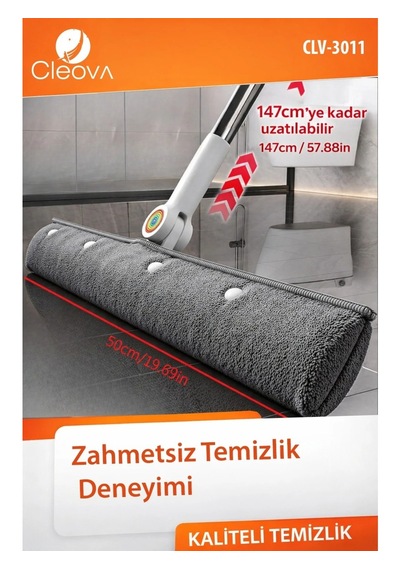 Cleova 2 İn 1 Çekpas Kauçuk Fırça Paspas Mop