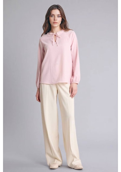 Defacto Gofre Dokulu Bluz H0491ax26sppn74 Pembe-pn74