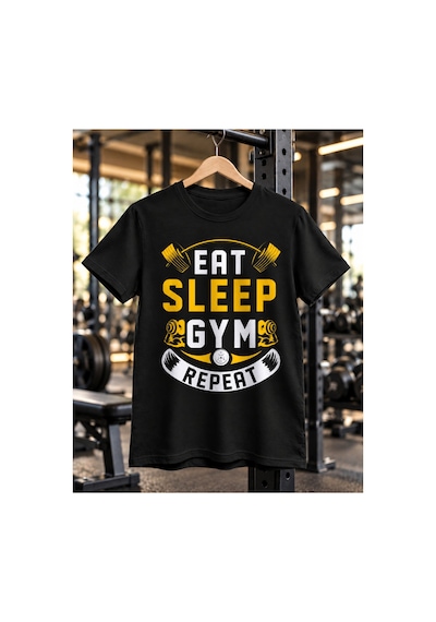 Segungear Eatsleep Erkek Regular Fit Baskılı Spor Tişört Siyah - 931640635 Siyah