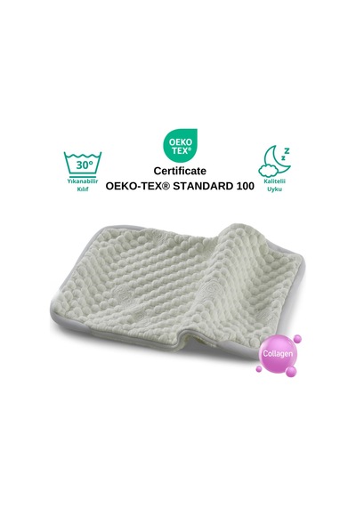 Rudu Kolajen Collagen Güzellik Yastık Kılıfı Visco Visko 60x40x14cm Beyaz